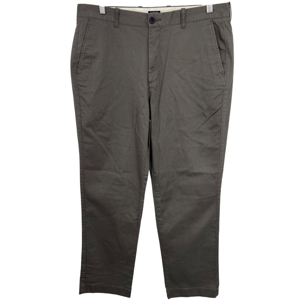J.Crew Mens Flex Athletic Fit Chinos 34 x 30 Cotton Gray Pockets Work Career New